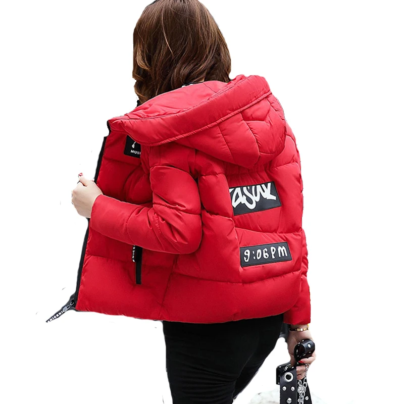 2018 с капюшоном Стенд воротник женские зимние Базовая куртка хлопок Мягкий