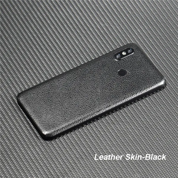 Leather Black 3D углеродное волокно/кожа/дерево шкуры защитная задняя крышка телефона наклейка для XIAOMI Mi9 MIX3 Mi8 SE Redmi 6 Pro 5 Plus Note 7 - Цвет: Leather Black