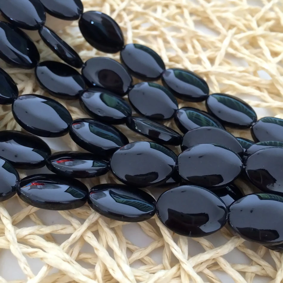 

Natural black agat onyx stone carnelian high quality oval shape 13*18mm loose beads for jewelry making 15inch B327-1