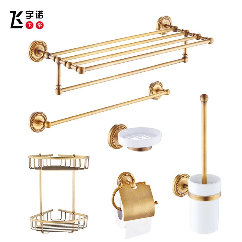 Античный Европейский стиль вешалка для полотенец подходит всех медных банных