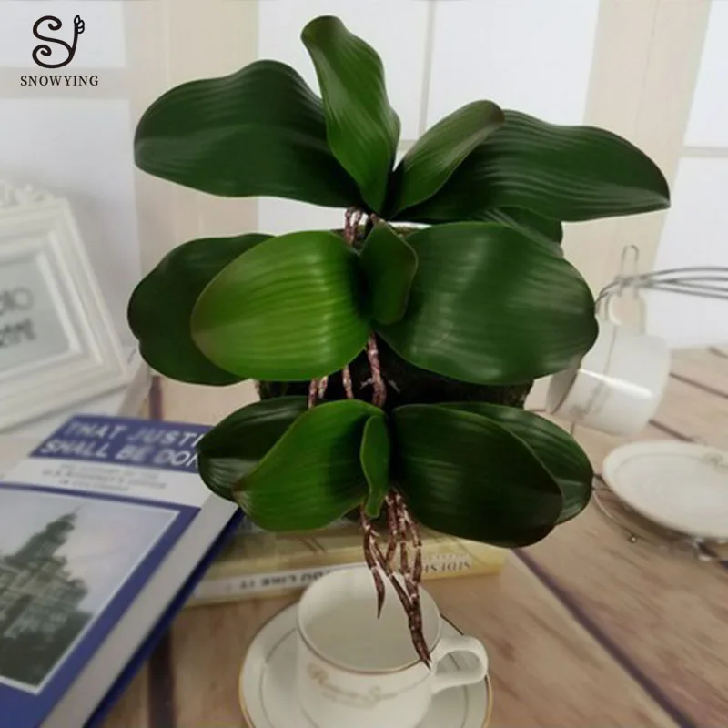 1Pcs Artificial Plant Real Touch Phalaenopsis Fake Leaf Decorative Flowers Auxiliary Material Flower Decoration Orchid Leaves | Дом и сад