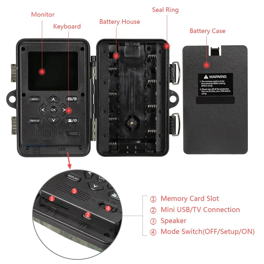 12MP 1080P Wildlife Trail Camera Digital 940nm Invisible Infrared Wide Angle Hunter Hunting 0.5s Trigger Time |