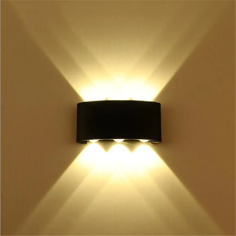 Modern Waterproof Black/White Aluminum Led Outdoor Wall Lamp for Garden Entrance Corridor Deco Porch Light 110/220V 2302 | Лампы и