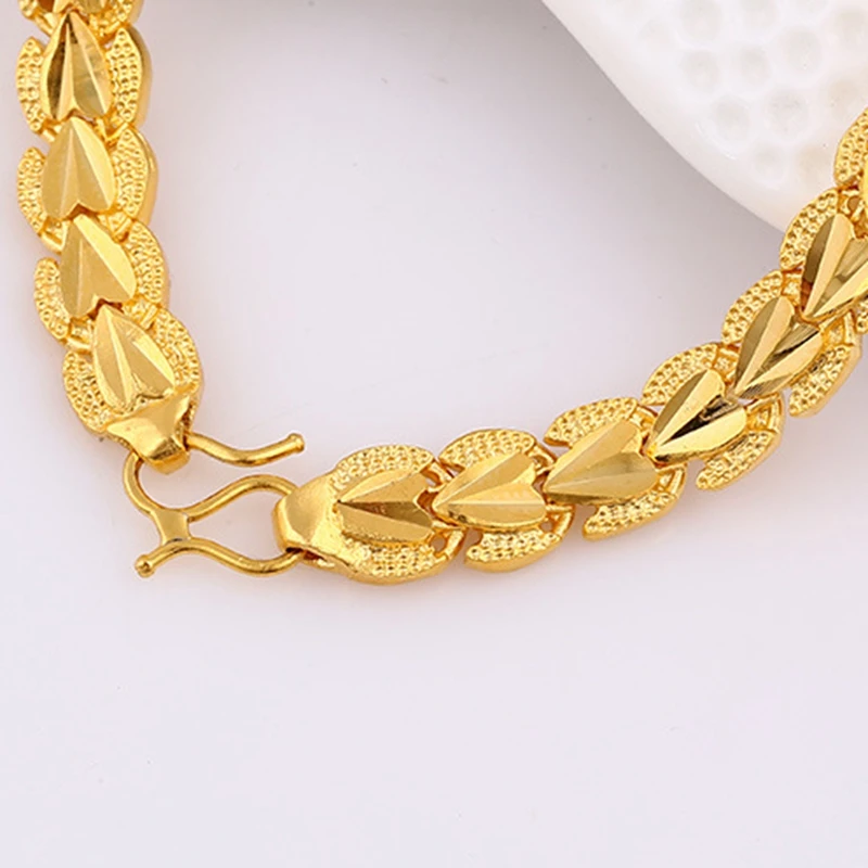 

Womens Accessories Yellow Gold Filled Heart Link Chain Bracelet Gift
