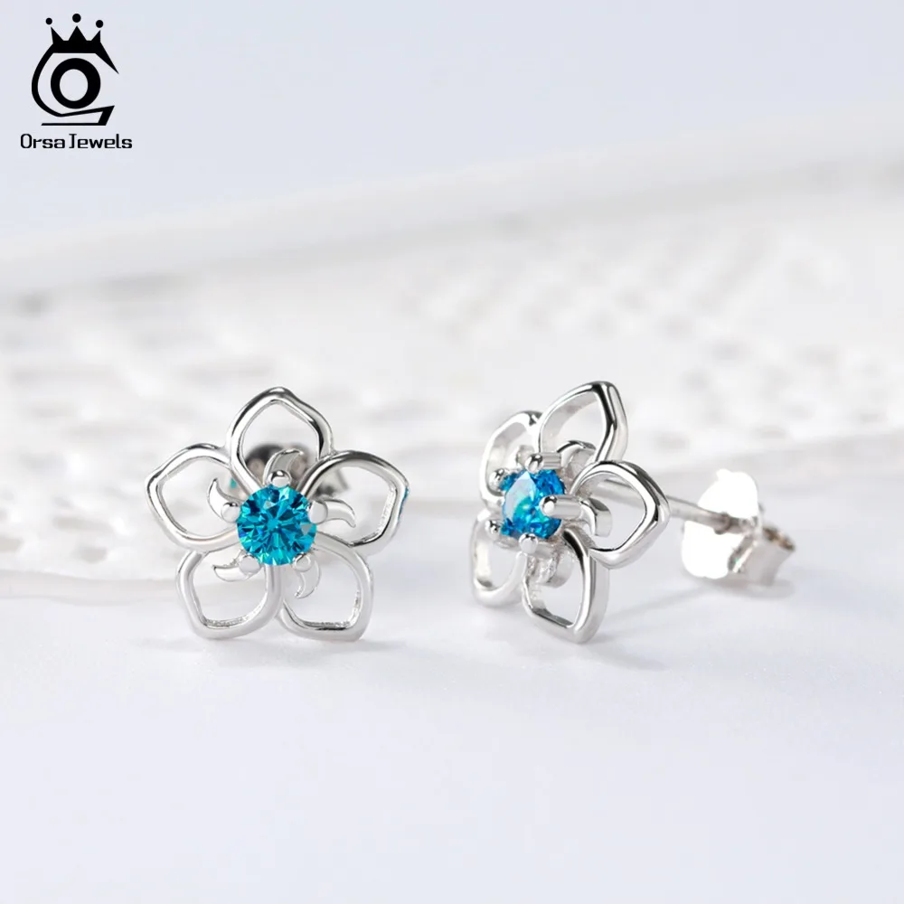 Женские серьги гвоздики из серебра 925 пробы с фианитом|silver stud earrings|sterling silver