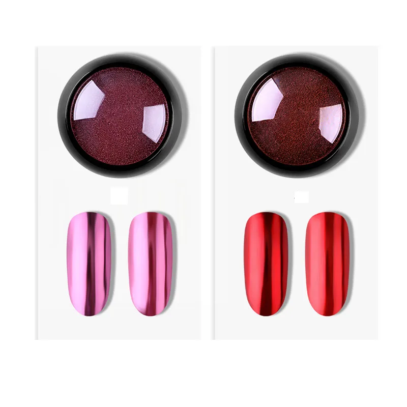 2pcs Type 3-4 Biutee, 8 цветов, голографическая Хромовая пудра для ногтей, тренды для ногтей, металлическая хромированная пудра и Радужный зеркальный эффект, ногти, хромированный маникюр - Цвет: 2pcs Type 3-4