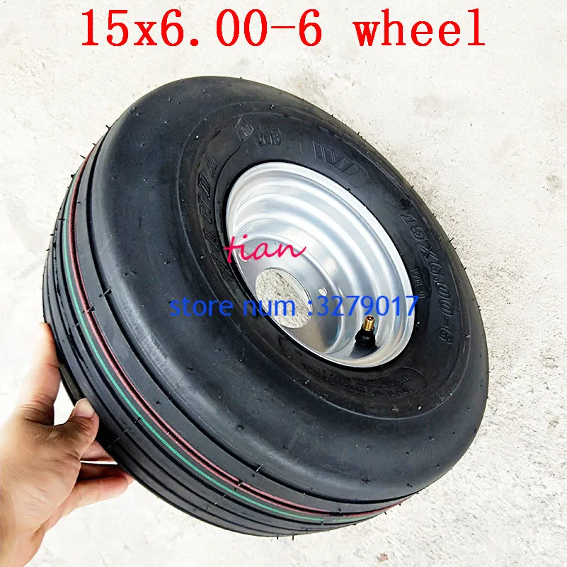 High Quality and Reputation 15X6.00-6 Wheel Fits for 168CC Karting Go Kart Motorcycle Wheel Rim with Tubeless Tire