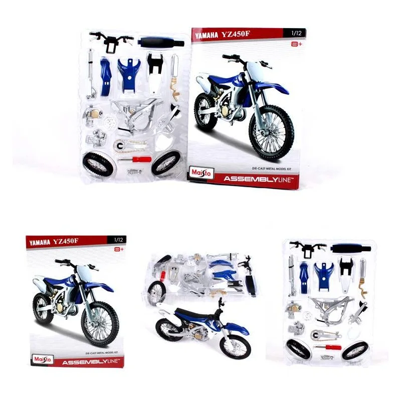 

MaiSto Die-Cast Metal Model Kits: YAMAHA YZ450F Motorcycle Model 1:12 Assemble Model Toys Easy Assembled Birthday Gifts With Box