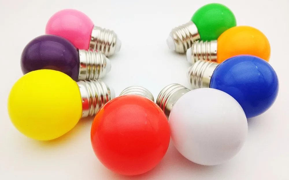 Lokom LED Bulb 20PCS E27 220V 12V Multi-color Lighting Colorful G45 Bulb 2835 Golf Bulb Garden Lampara Party Wedding Home Decor