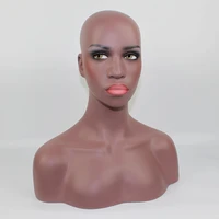 high quality realistic fiberglass afro american mannequin head bustblack female manikin dummy head for lace wigs