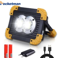 bright portable led flashlight cob work light floodlight searchlight waterproof usb rechargeable power bank for outdoor lighting