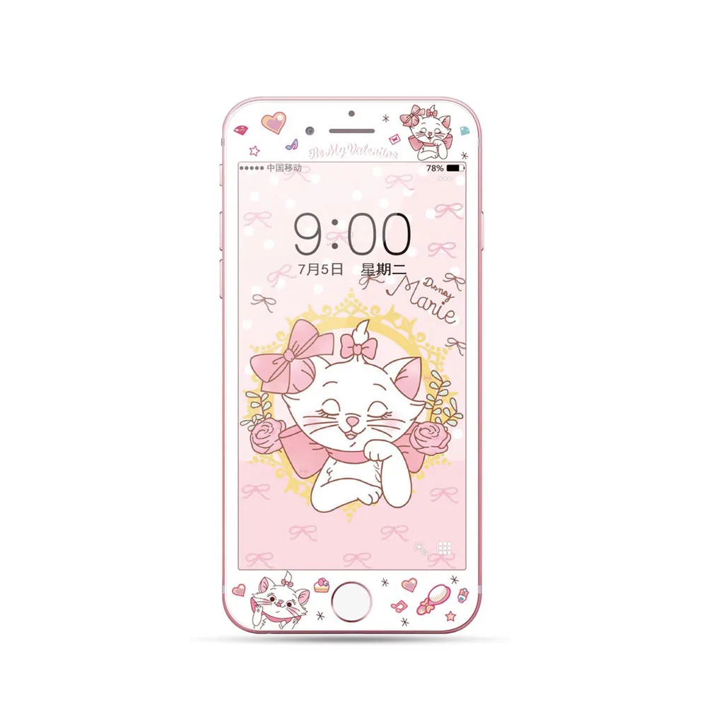 Закаленное защитное стекло для экрана с единорогом для iPhone 7, 8 Plus, 6, 6 S Plus, Elmo Cat, милый мультяшный котенок, 3D, 9 H, HD, полное покрытие, пленка SJ40 - Цвет: 149