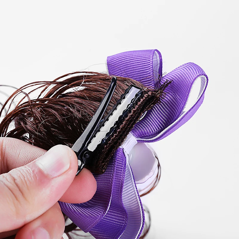 Purpls bow girl hair bows for girls kinky curly +purple +clip+girl shaped little clips women 2019 | Детская одежда и обувь