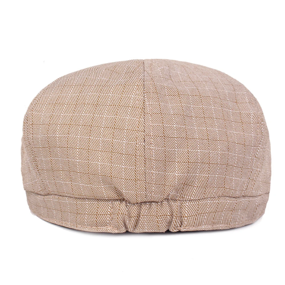 

Vintage Plaid Berets Men Womens Duckbill Sun Breathable Line Cap Golf Driving Flat Cabbie Newsboy Beret Hat Bone Brim British