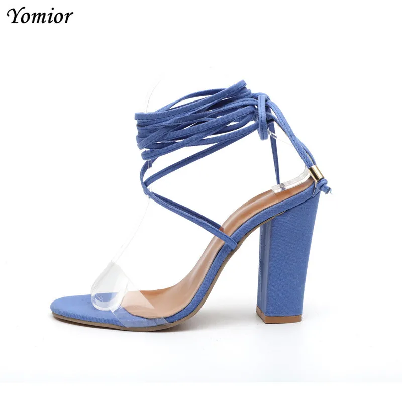 

Yomior Fashion Summer Women Open Toe Chunky High Heels Sandals Wedding Shoes Sweet Casual Party Dress Sandals Big Size 42 43