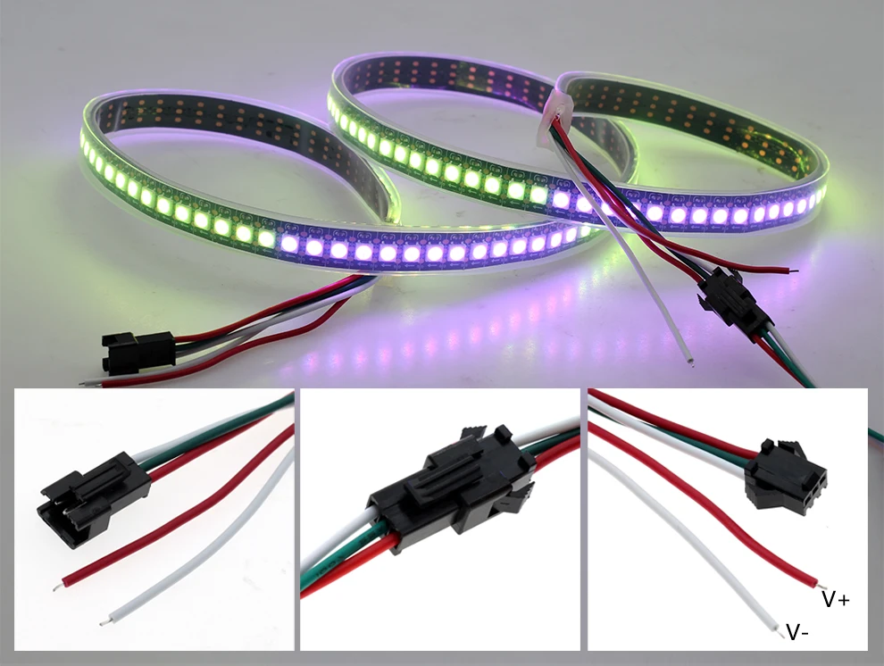 WS2812B Светодиодные ленты 5050 RGB Водонепроницаемый светодиодный ленты ws2812 5 м программируемый мечта полный Цвет Светодиодные ленты s 5 v гибкие для использования на природе, украшения