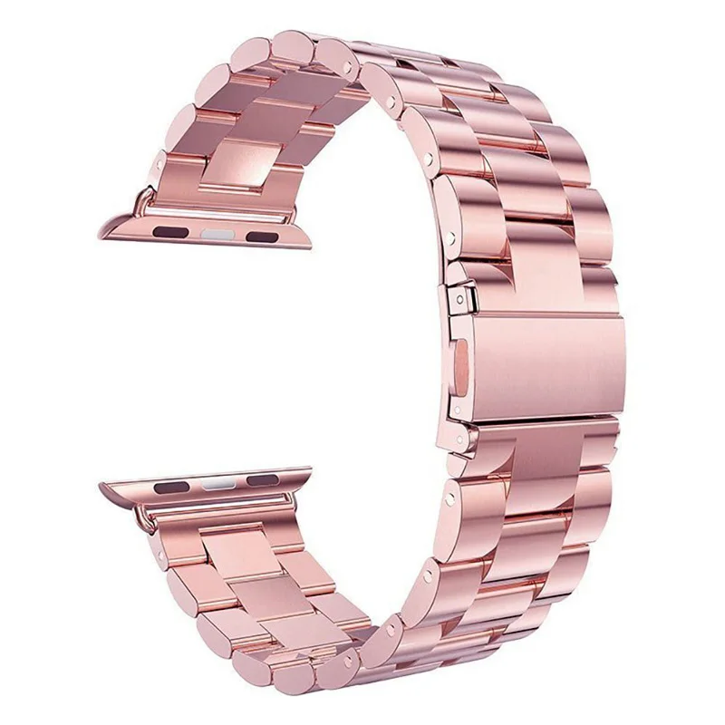 Ремешок для Apple watch Band 4 5 correa iwatch 42 мм 38 мм 3 2 44 мм 40 мм браслет из нержавеющей стали pulseira Apple watch 4 аксессуары - Цвет ремешка: Rose red