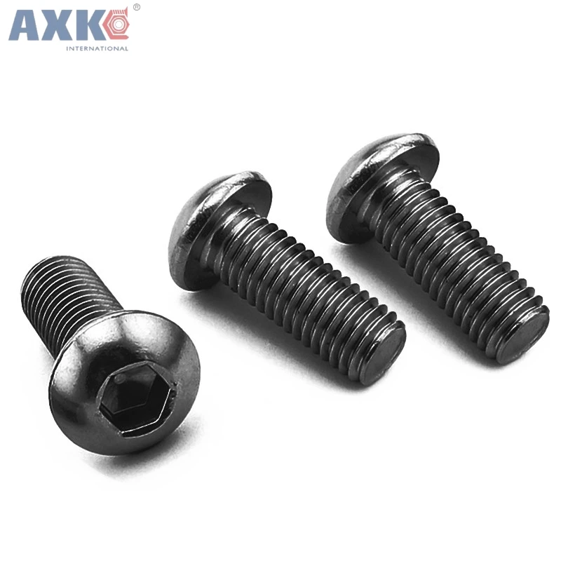 AXK M3X10mm 100 шт./лот шестигранный винт с шестигранной головкой, черный 10,9 класс ISO7380 шестигранный болт