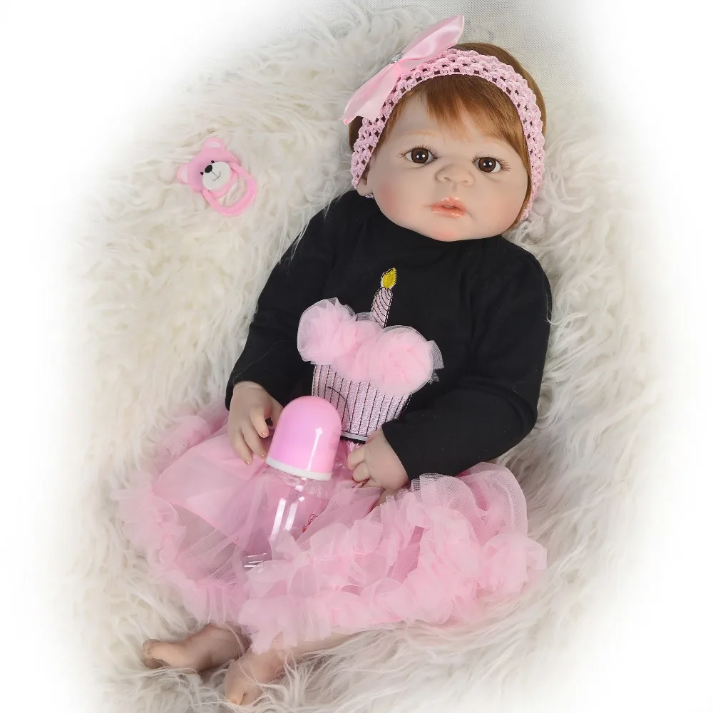 55 см bebe boneca куклы реборн нетоксичные силиконовые виниловые Детские игрушки можно