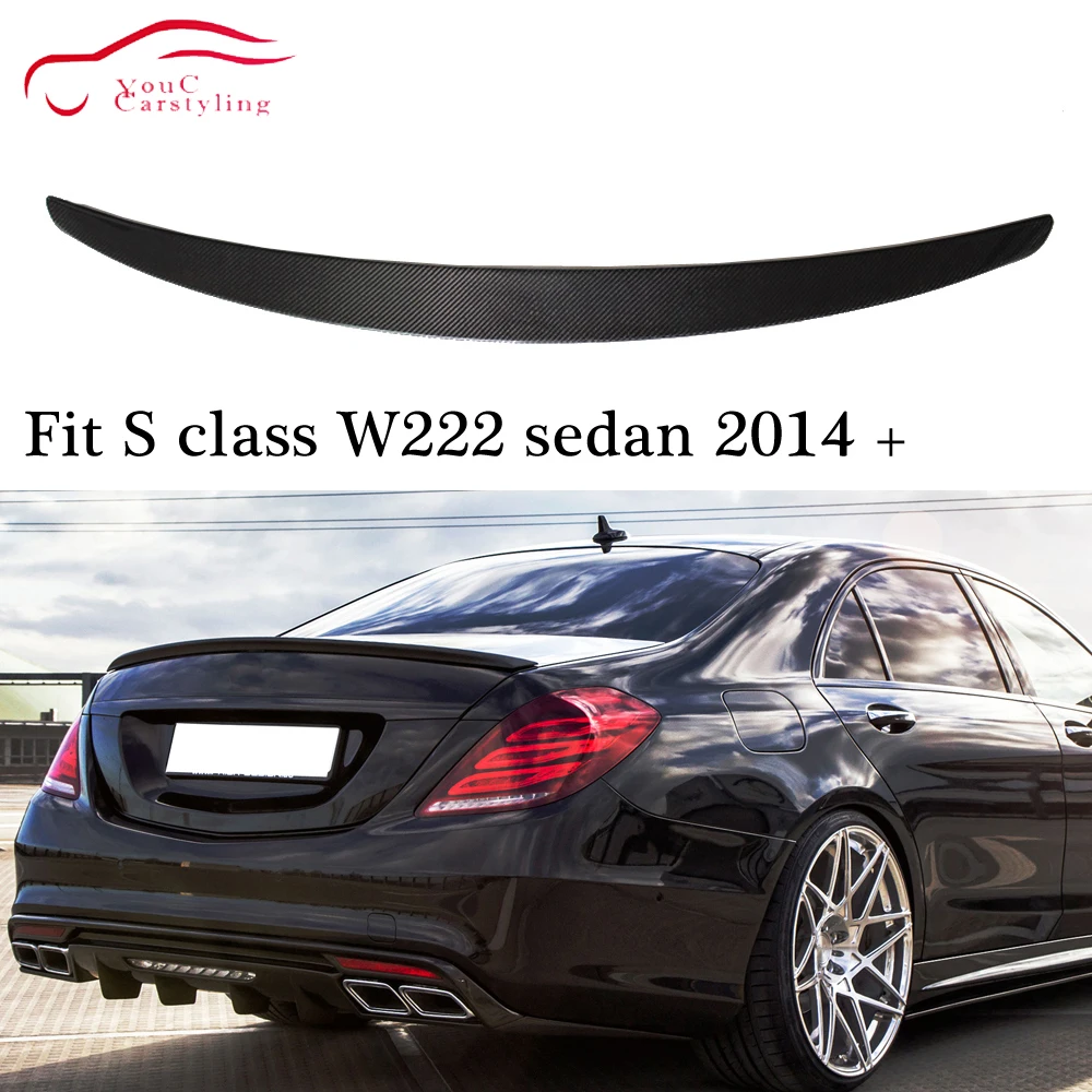 W222 спойлер из углеродного волокна AMG стиль багажник Boot губ для Mercedes S класс 4 дверь