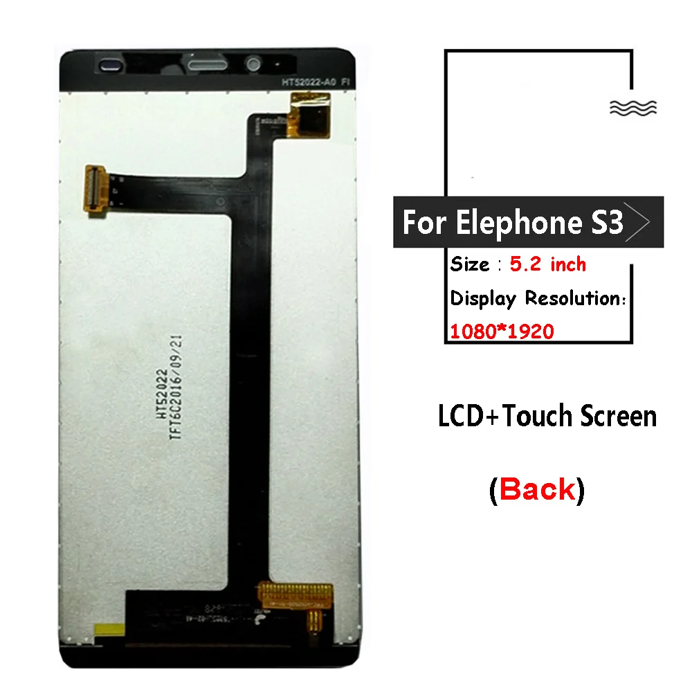 ЖК дисплей и сенсорный экран в сборе для Elephone S3 FPCHT520 5 дюйма s3 дигитайзер