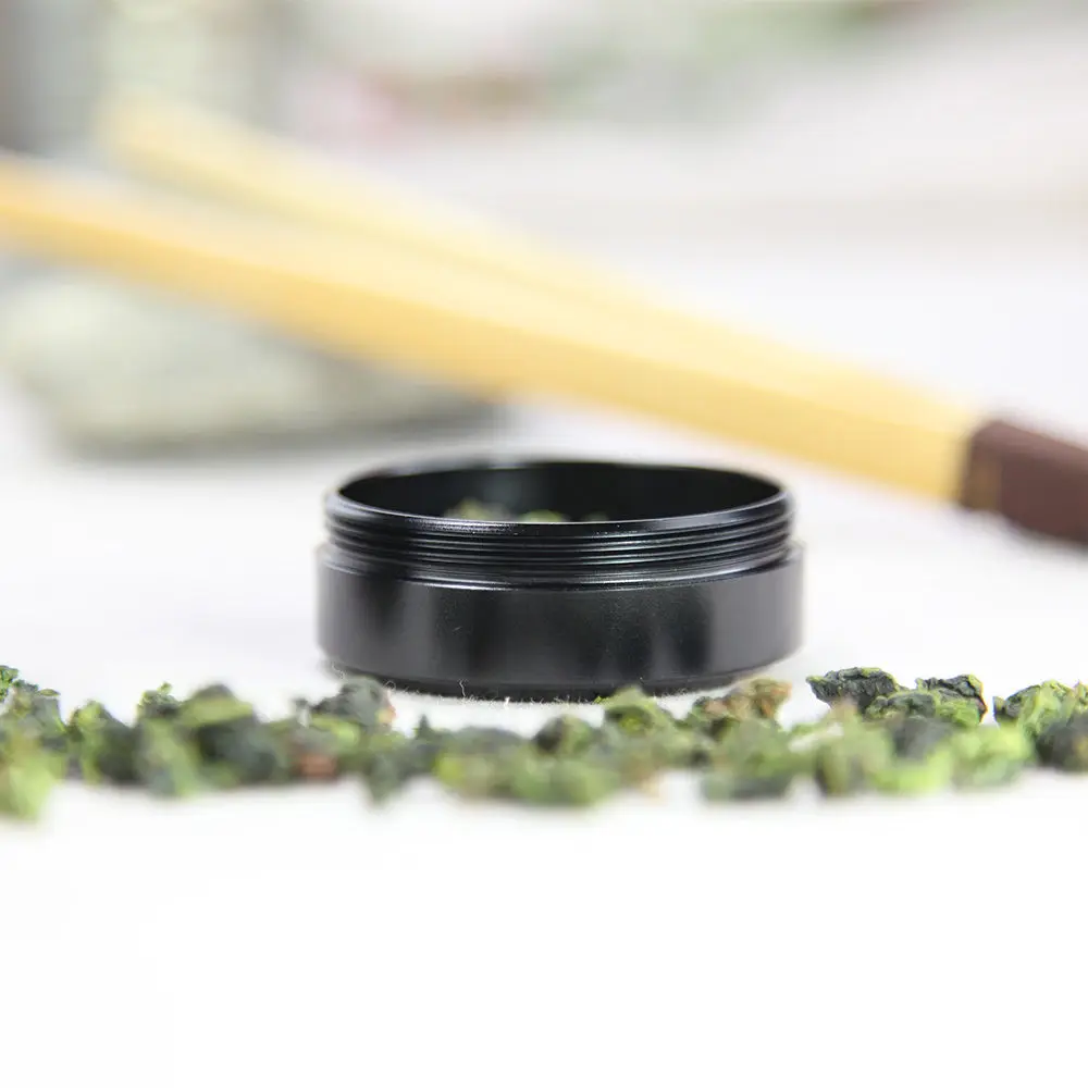 Черный мини контейнер с винтовой крышкой герметичный для чая и порошка маття 70