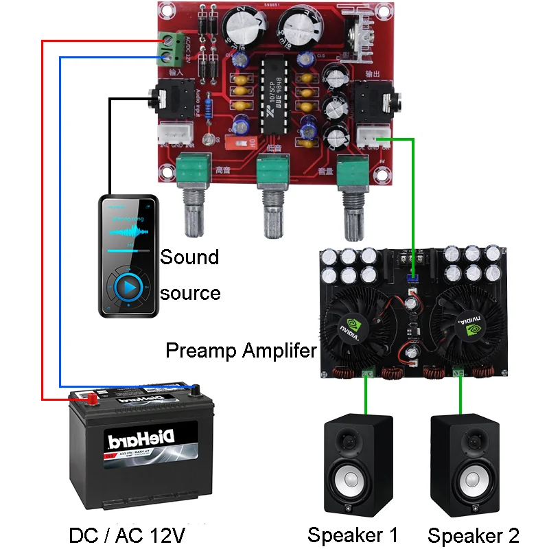 AC DC 12V R1075 Tone Board BBE цифровой аудио Предварительный усилитель процессор привод предусилитель усилитель F1-014