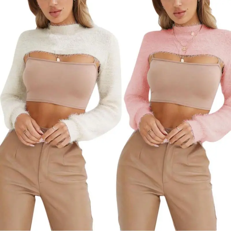 2018 новый модный осенний женский сексуальный укороченный свитер для девочек с