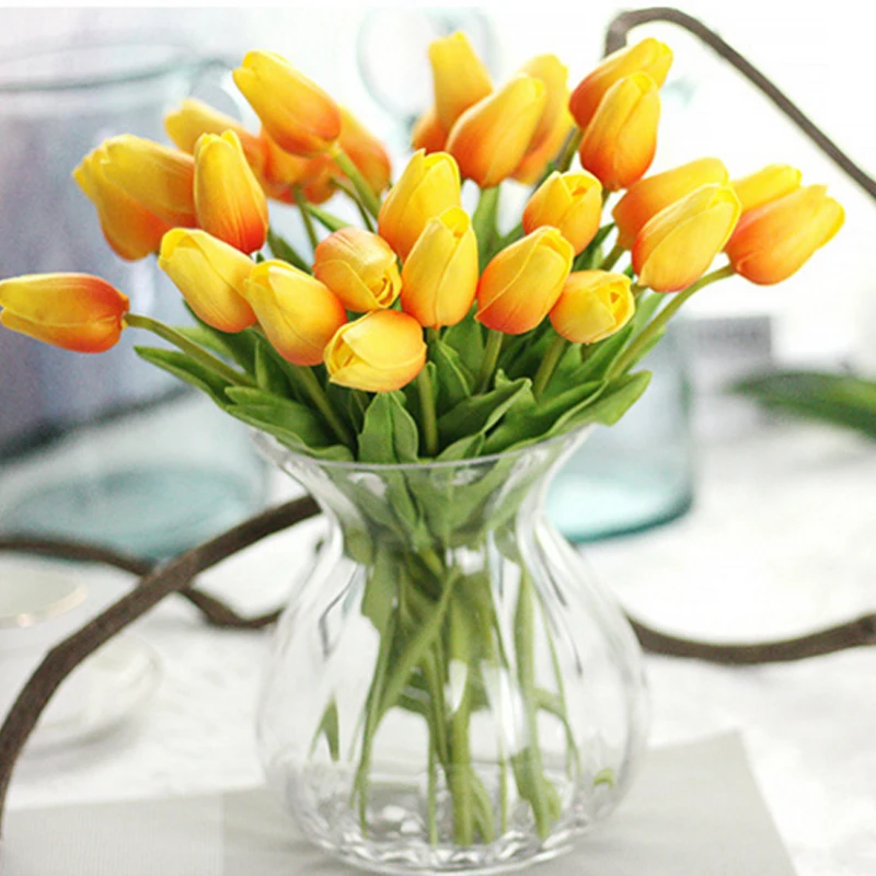 10 шт. мини тюльпаны для украшения дома искусственные цветы свадебные настоящее
