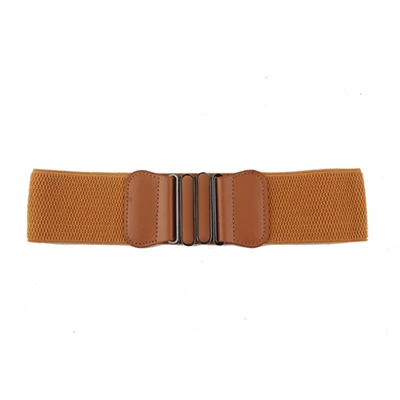 brown-7.5cm Простой женский эластичный пояс модный широкий пояс с платьем длинная пуховая одежда декоративная широкая талия уплотнение женский монохромный 6 см/7,5 см - Цвет: brown-7.5cm