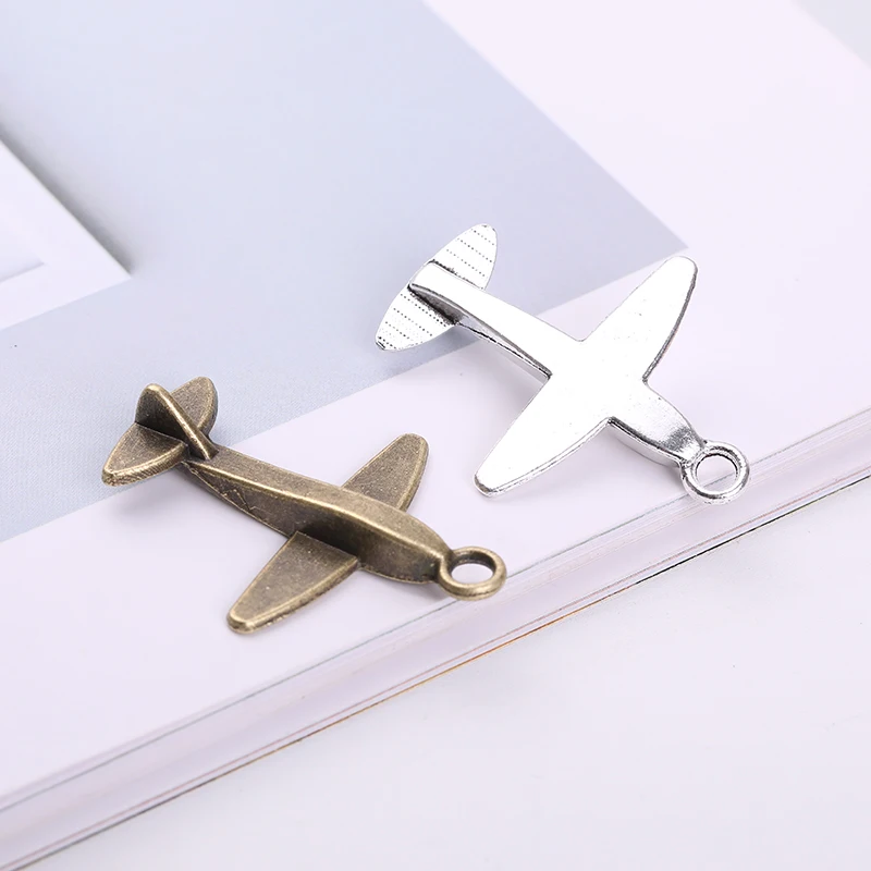 10pieces 2 Color Vintage Metal Aircraft Pendant Charms Accessories DIY Handmade Fashion Classic for Jewelry | Украшения и