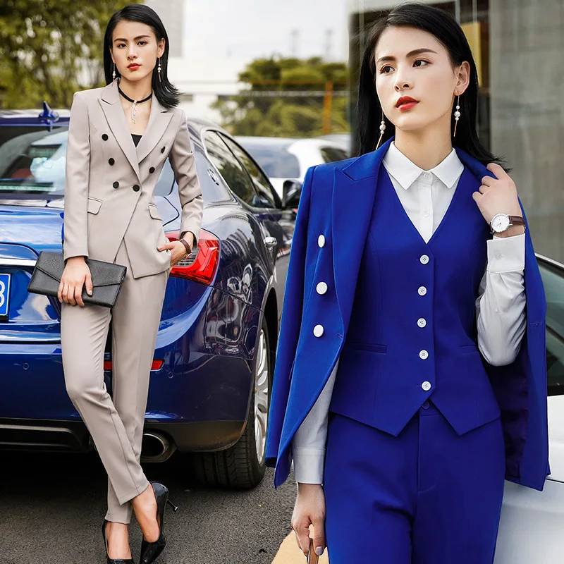 Женский твидовый костюм из трех предметов однотонный цветной наряд размера плюс