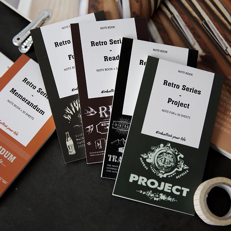 

Блокнот-наклейка, ретро-наклейка листов, оригинальный минималистичный блокнот для офиса, 30 листов, блокнот-планировщик, блокнот для путешес...