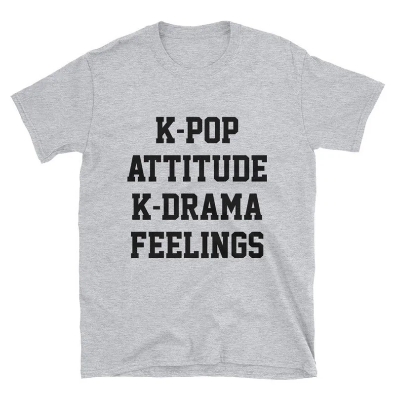 Футболка Harajuku K Pop Attitude Drama feeles Kpop модные корейские футболки с драмой летние топы