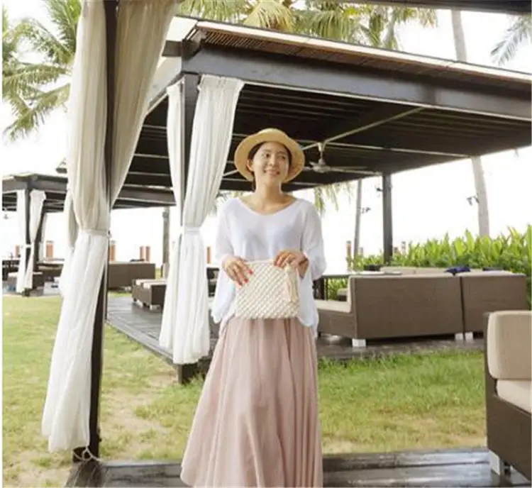 

New Arrive Woman High Quality Beach Bag Straw Clutch Women Lady Tassels Summer Handmade Cartoon Flower Mini Cute HQ061