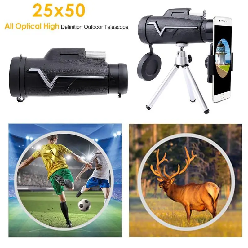 25x50 BAK4 HD монокуляр портативный профессиональный телескоп для кемпинга охоты