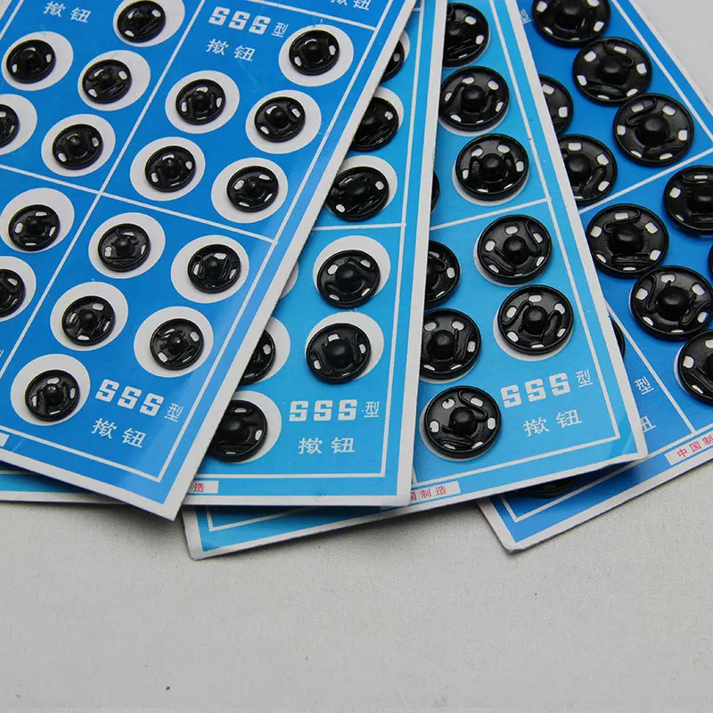 Новые черные и белые металлические медные застежки 20 шт./лот 10 мм/12 мм/14 мм/15 мм