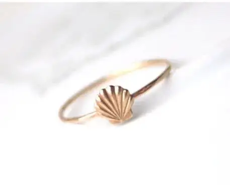 Простое элегантное повседневное изящное кольцо в виде раковины подарок на