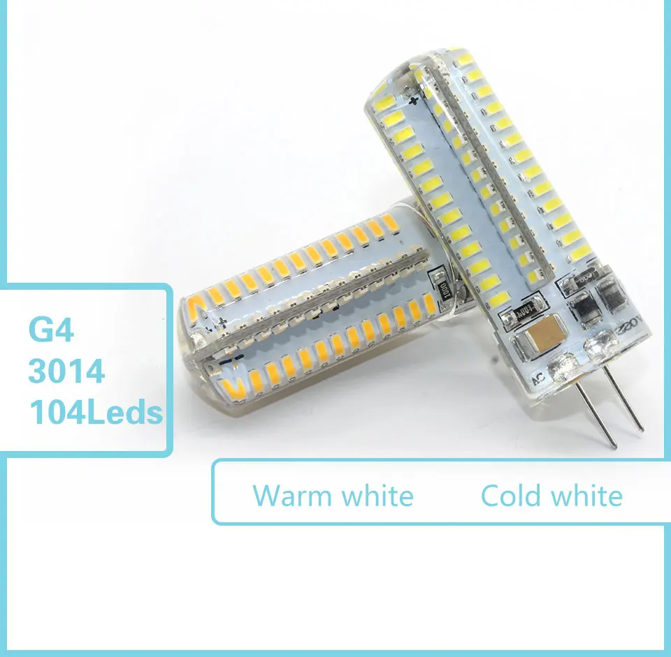 5 шт./лот высокая мощность G4 DC12V AC220V светодиодный светильник SMD 3014 светодиодный Кристалл силиконовая свеча заменить 20-40 Вт галогенные бесплатно