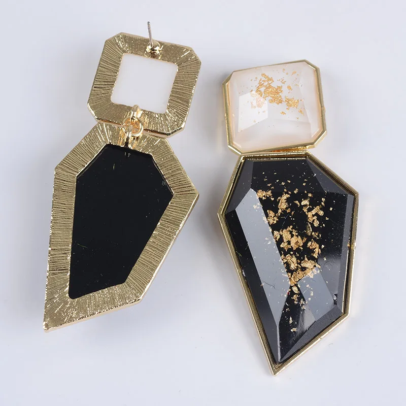 Серьги ZA из черной смолы винтажные массивные большие серьги-капли ювелирные изделия женские Геометрические длинные висячие серьги для женщин ювелирные изделия
