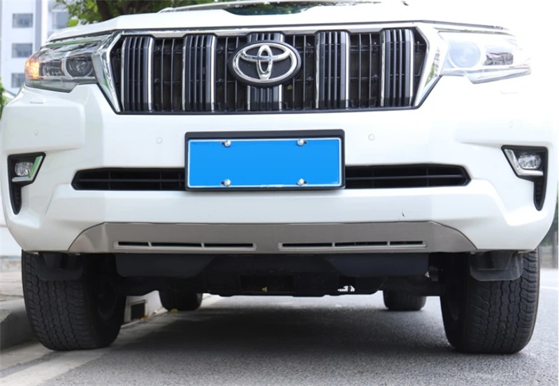 Для TOYOTA LAND CRUISER PRADO 150 Передний+ задний бампер Защита от рассеивателя противоскользящая Пластина Автомобильные аксессуары из нержавеющей стали