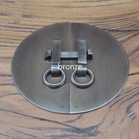 dia 12 15 18cm chinese retro brass pull handle lock ring wardrobe bronze cabinet kitchen knobs latch door lock handle