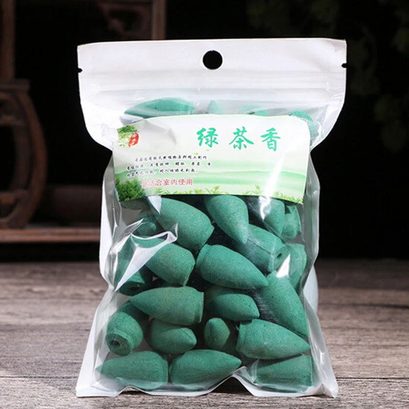 Green Tea 45 шт./упак. натуральные шишки ароматерапия башня Ладан Чай дыма рефлюксный сандалового дерева - Аромат: Green Tea