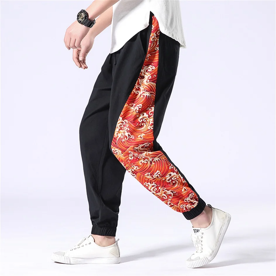 Минималист. Демисезонный мужские ретро брюки лодыжки Banded Pants карманы мужской Повседневное бегунов Брюки QT4018-K13 - Цвет: Orange Red