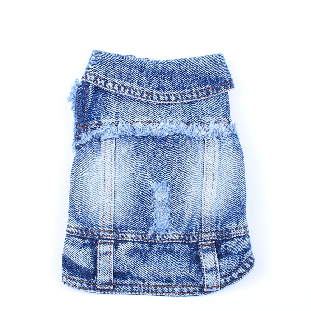 

Dog Cat Jeans Jacket Blue Denim Coat Vest Pet Puppy Spring/Autumn Clothes Apparel 6 sizes
