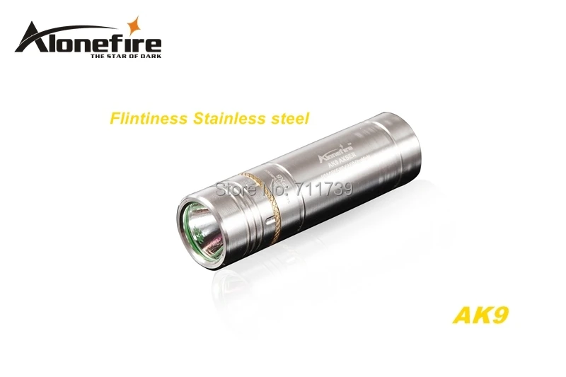 Светодиодный фонарик AloneFire AK9 CREE XPE R2 5 режимов из нержавеющей стали компактный с