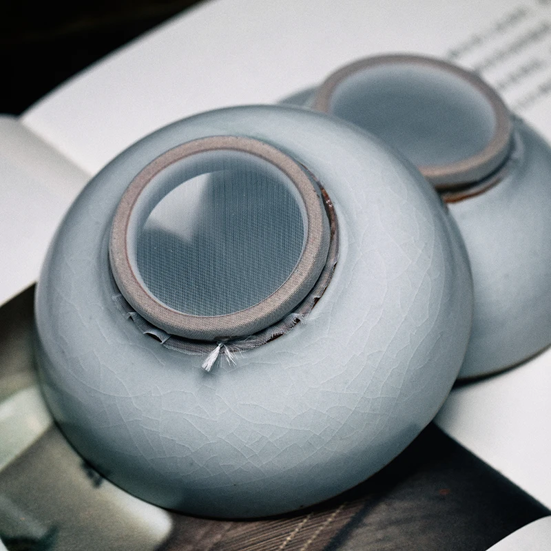 Винтажные глазурованные фарфоровые чайные ситечки ручной росписи с эффектом