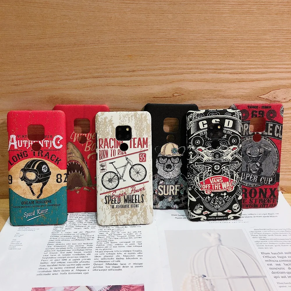 Matte Vintage Case For iPone XS MAX XR X 7 8 Plus 6 plus 6S Luminous case Bicycle Bear Shark |