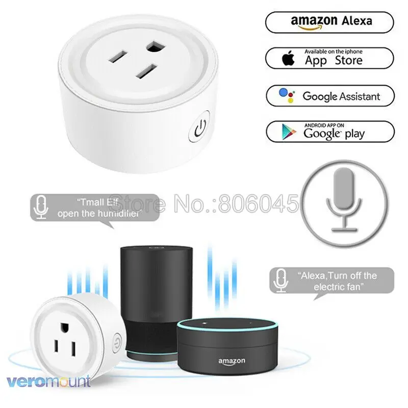Magic Home умная розетка Wi-Fi US Plug, Wi-Fi пульт дистанционного управления Alexa Голосовое управление, синхронизация ВКЛ/ВЫКЛ Google Home Electric Mini 10A