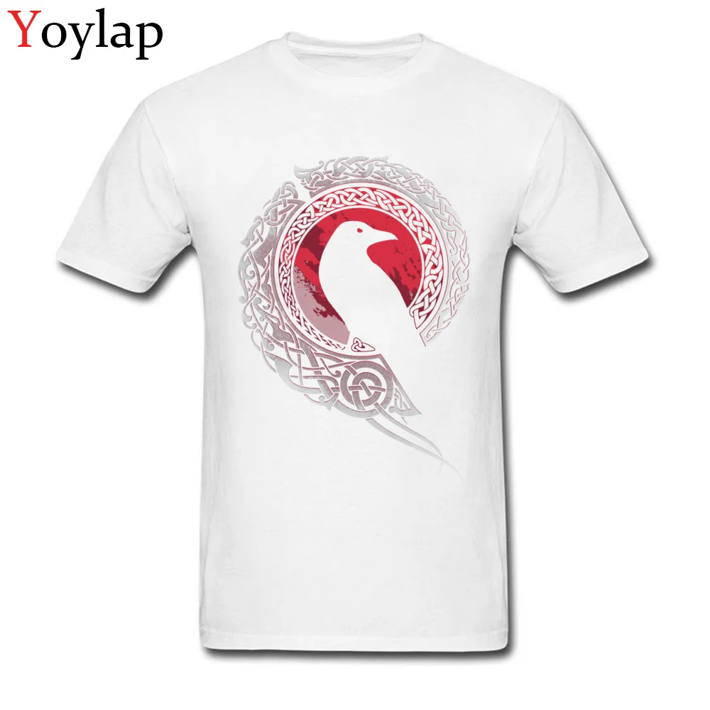

Awesome EDDA Bird Viking Valhalla Odin Design Men Tee Shirt Crewneck Top Cotton T-Shirts Classical Prints
